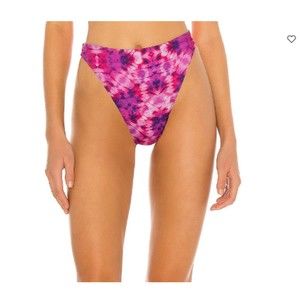 NWT BEACH RIOT Beach Bikini Bottom Pink & Purple Tie Dye High Rise L, 8, 10